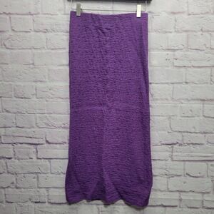 MNG Mango Purple Slit Boucle Bodycon Pencil Skirt Sz S Stretchy Y2k Retro